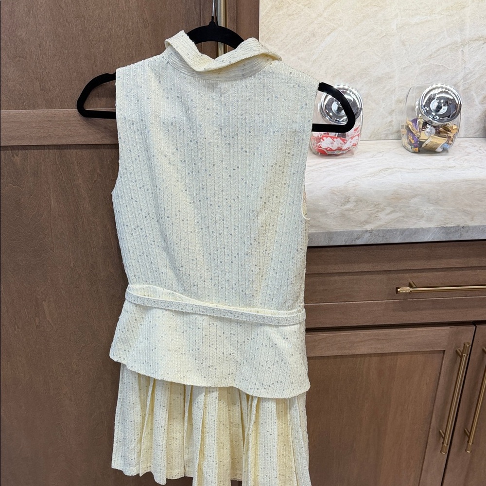MOTF Cream Tweed Dress with Jeweled Accents - Picture 3 of 3